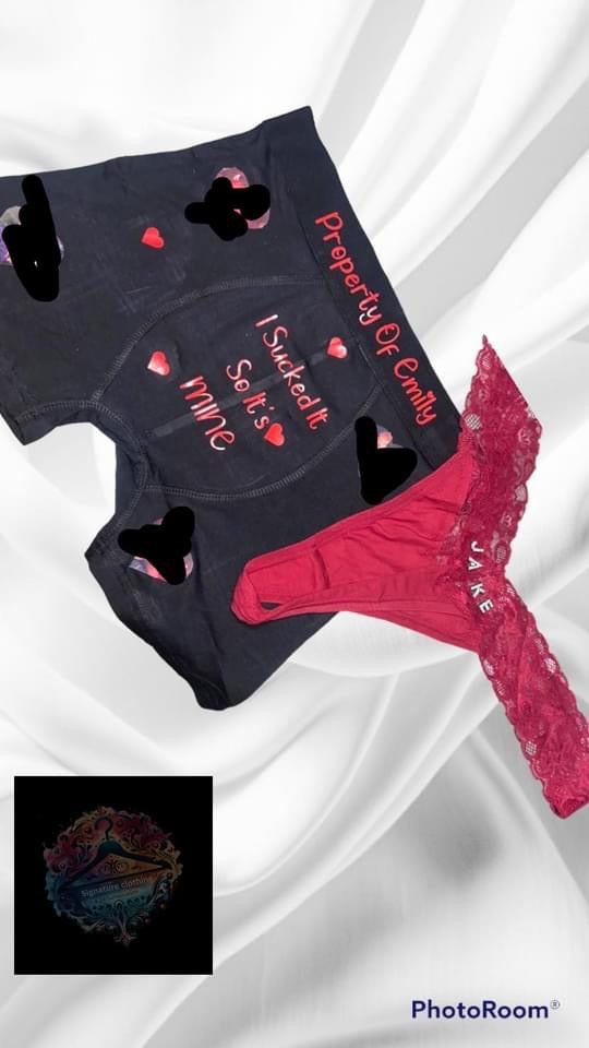 Corny boxers and thong set