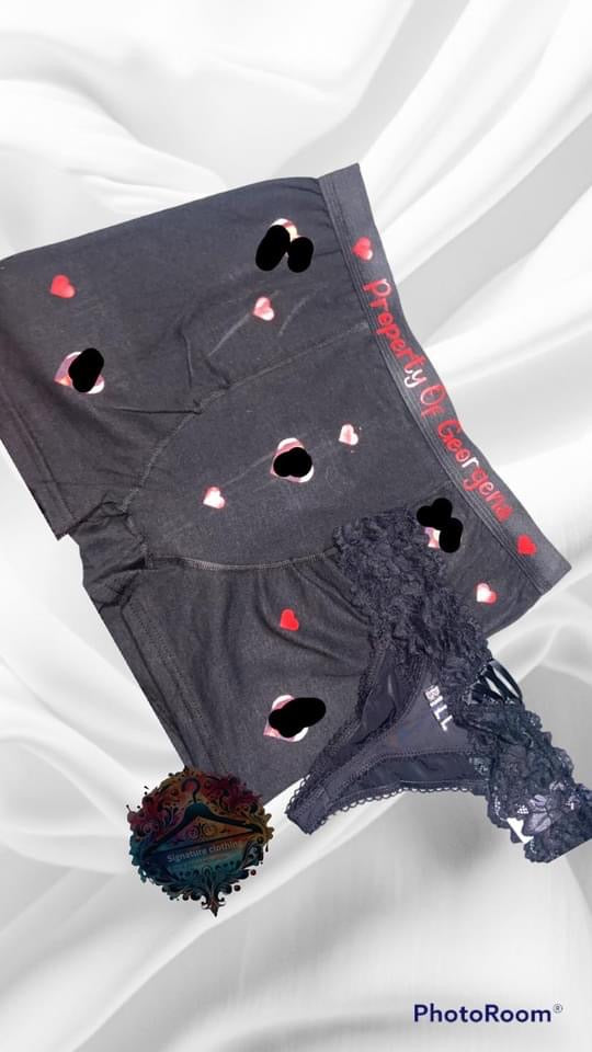 Corny boxers and thong set