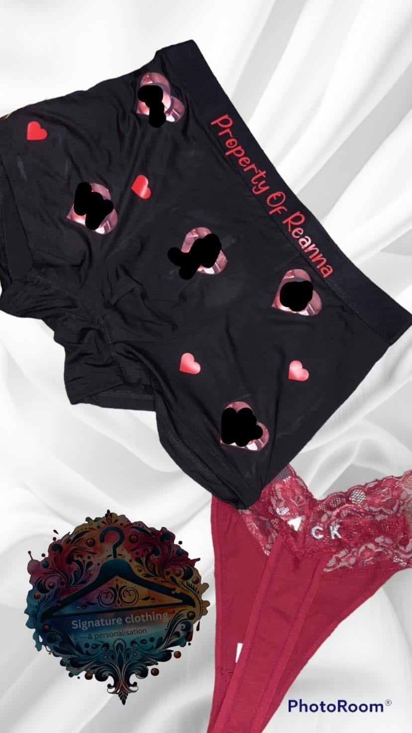 Corny boxers and thong set
