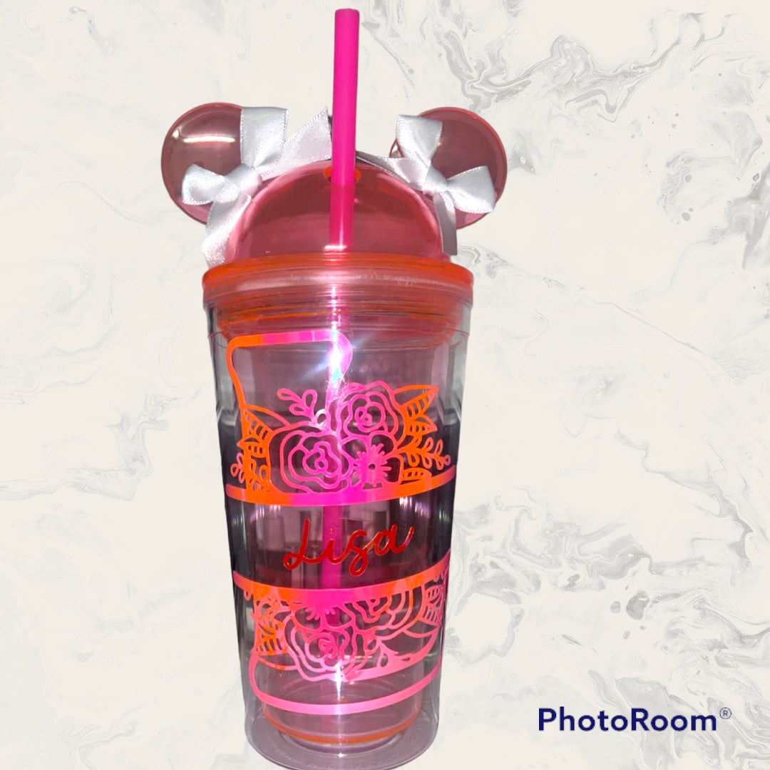 Personalised 24oz Tumbler Cup With Straw