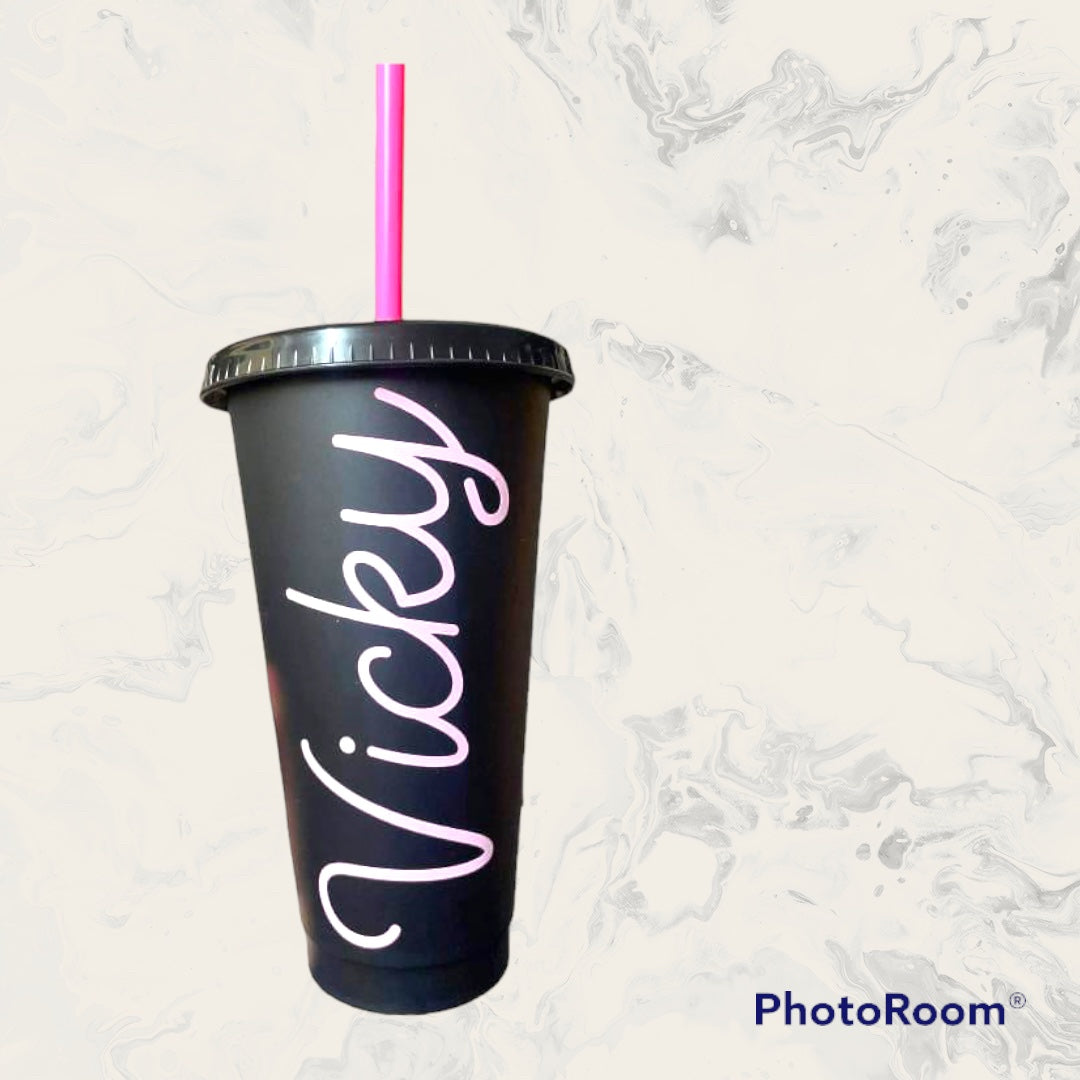 Personalised 24oz Tumbler Cup With Straw