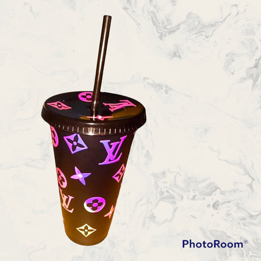 Personalised 24oz Tumbler Cup With Straw