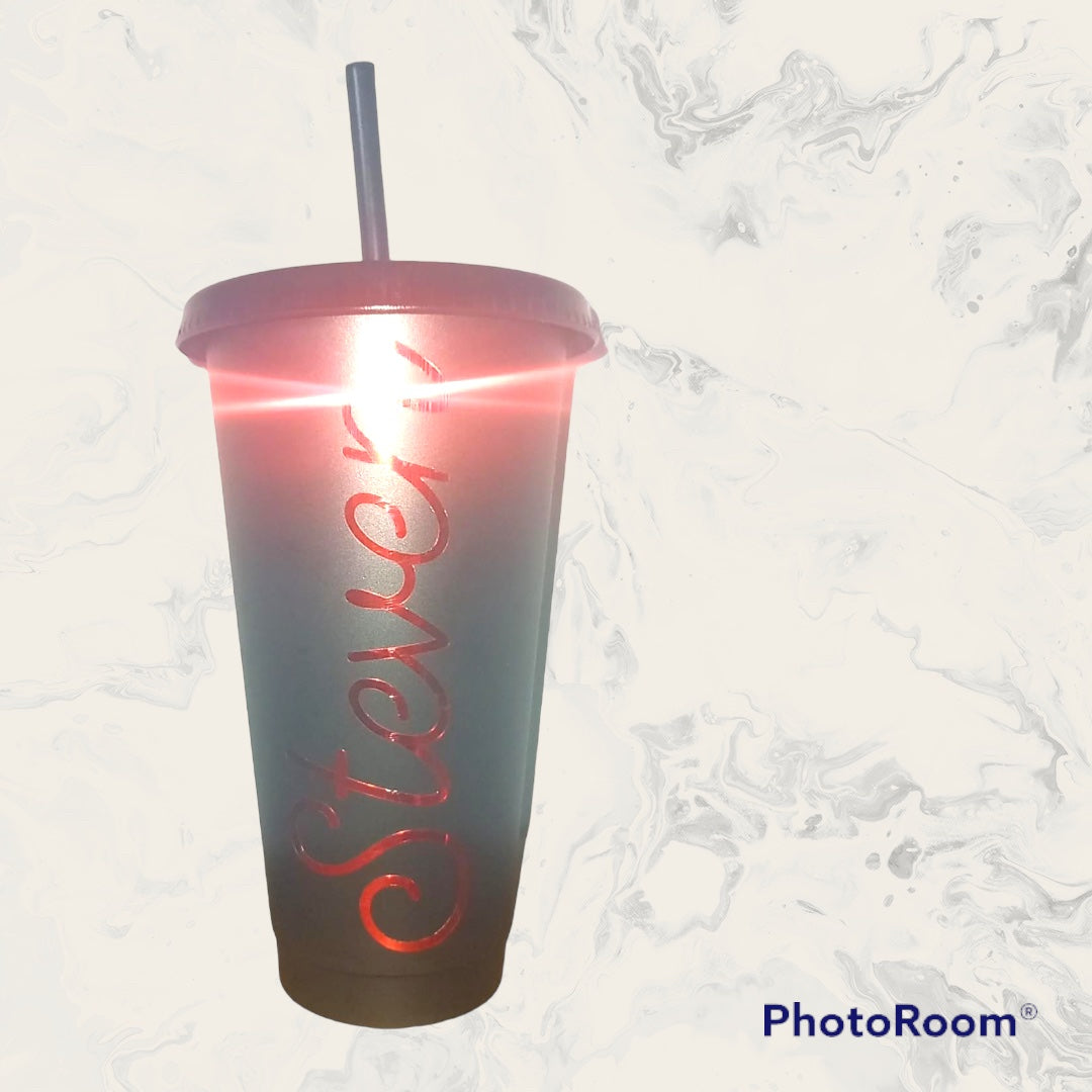 Personalised 24oz Tumbler Cup With Straw