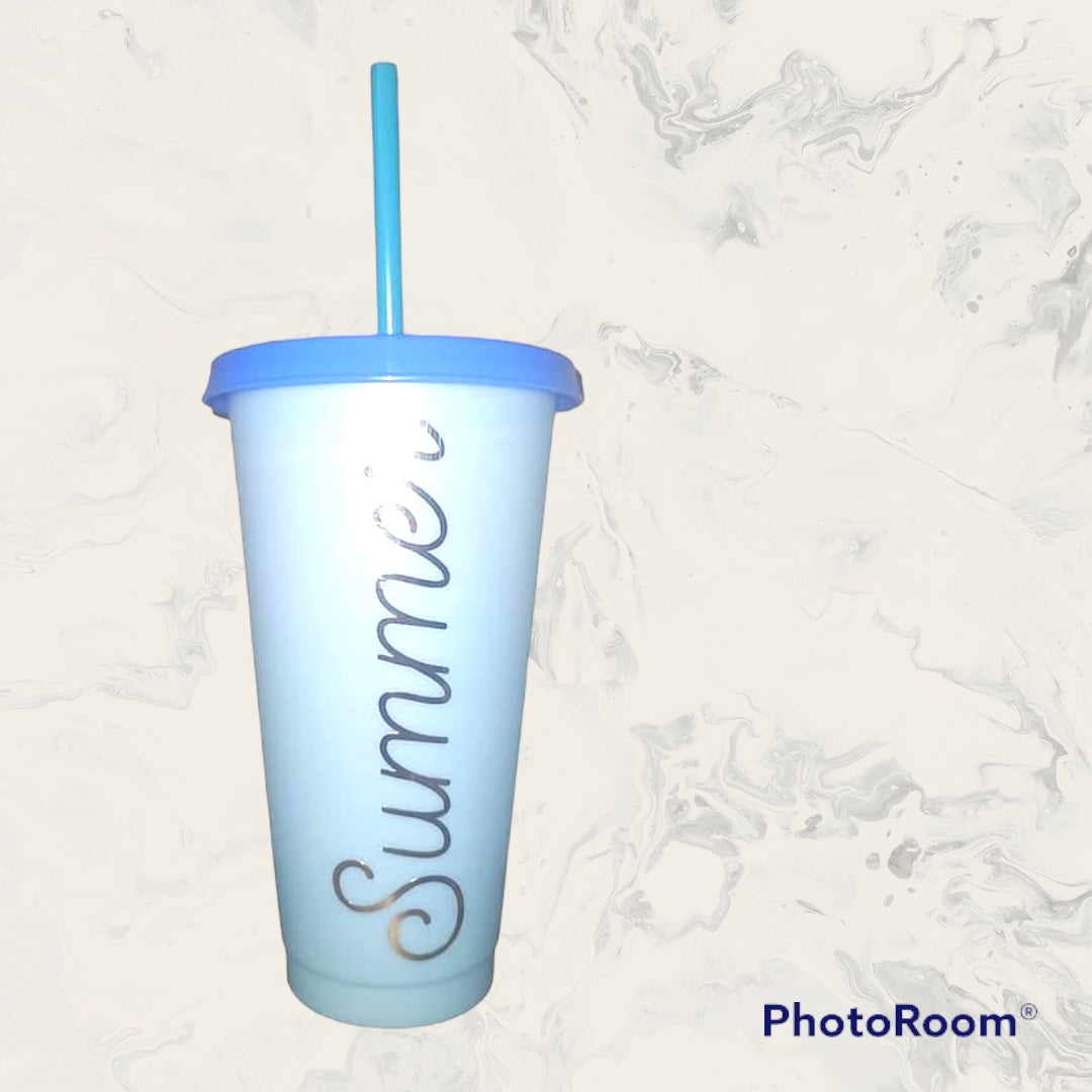 Personalised 24oz Tumbler Cup With Straw