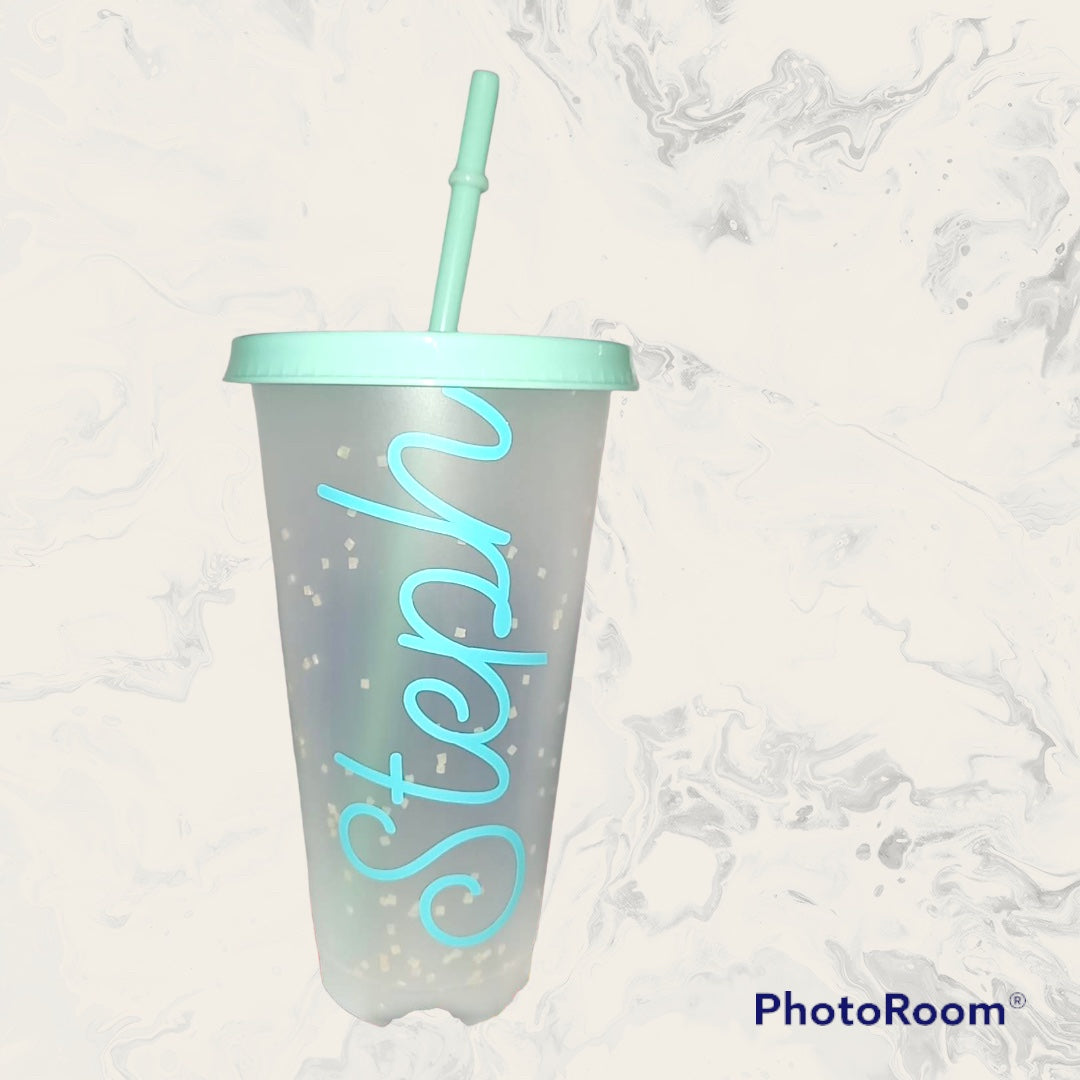 Personalised 24oz Tumbler Cup With Straw