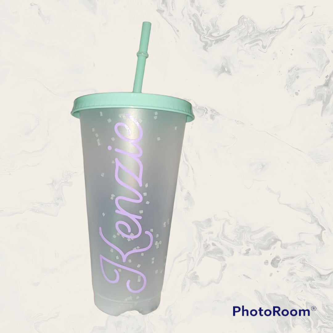 Personalised 24oz Tumbler Cup With Straw