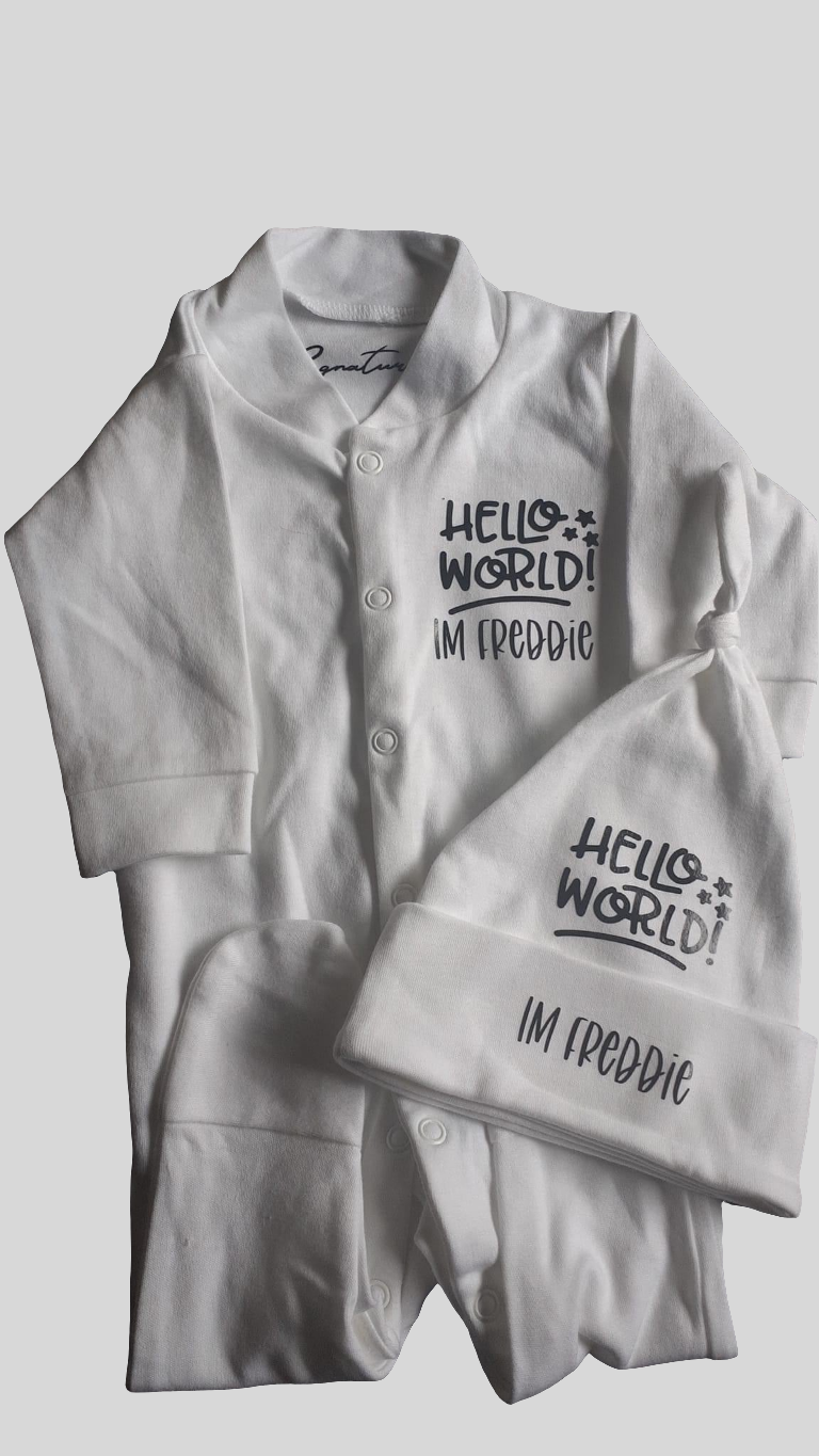 Personalised Babygrows, vests and bibs