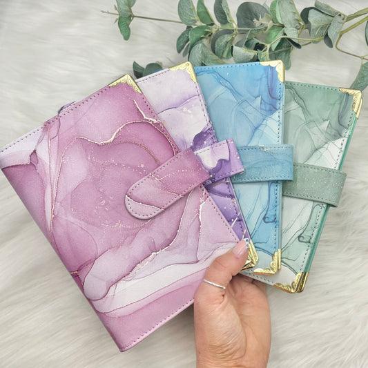 A6 budget binder marble