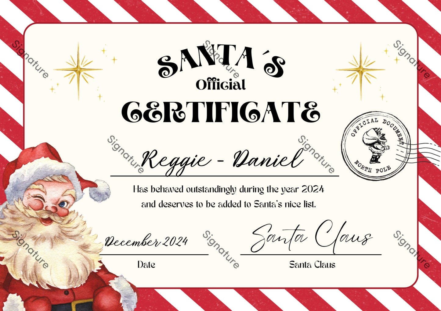 Letter/Nice Certificate
