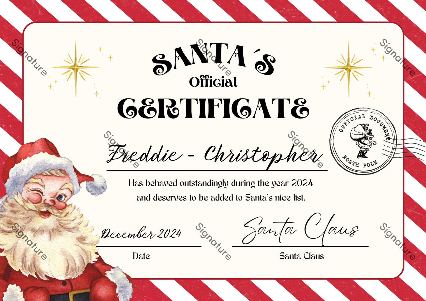 Letter/Nice Certificate