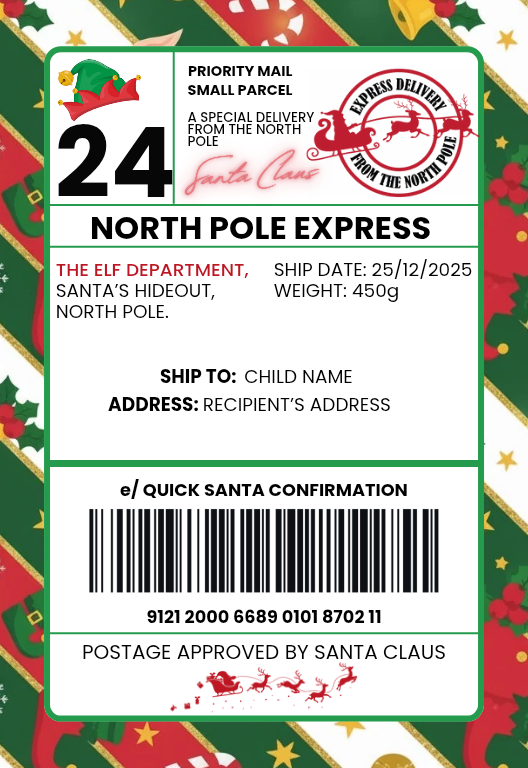 Personalised christmas labels