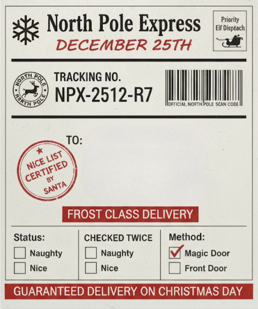 Personalised christmas labels