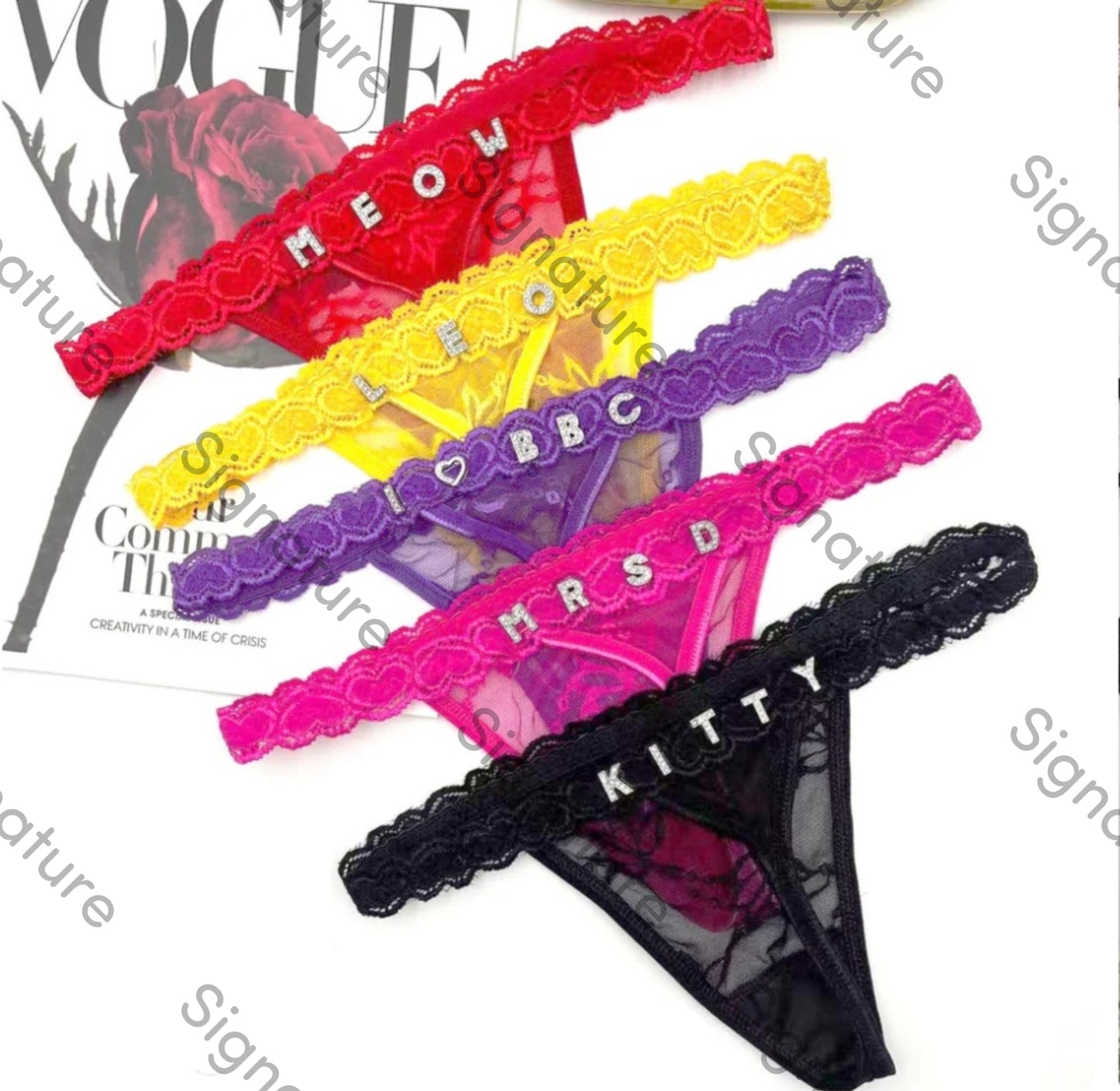 Personalised custom thongs