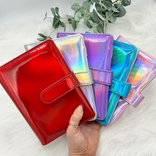 A6 budget binder holographic