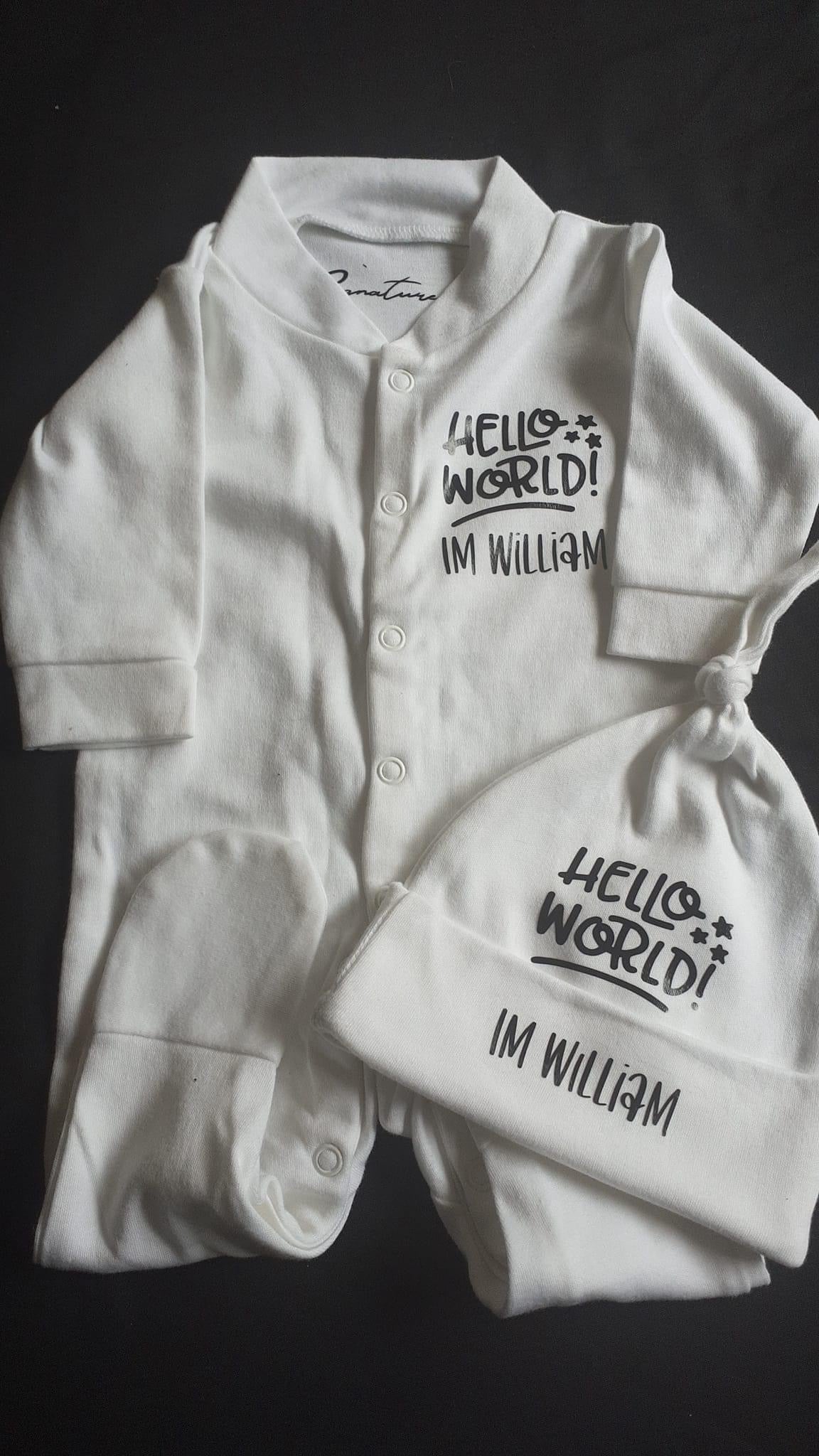 Personalised Babygrows, vests and bibs
