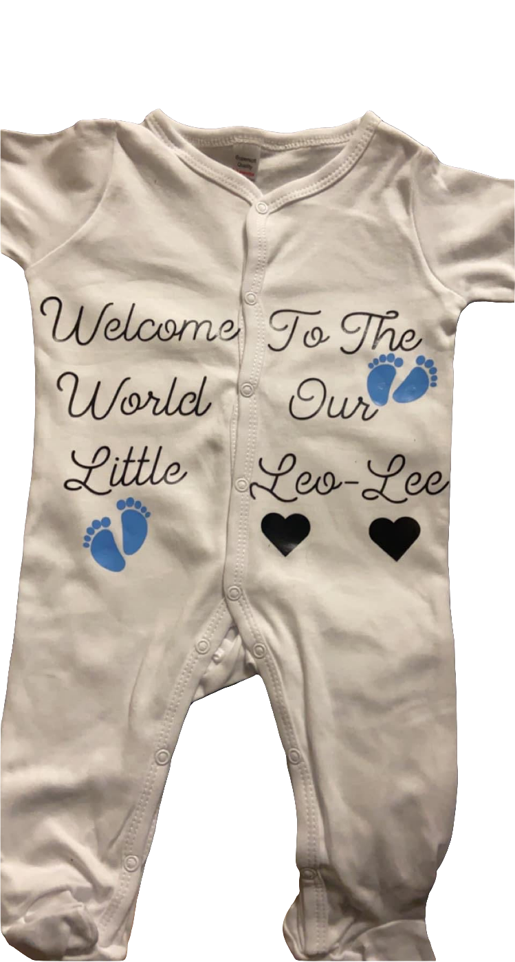 Personalised Babygrows, vests and bibs