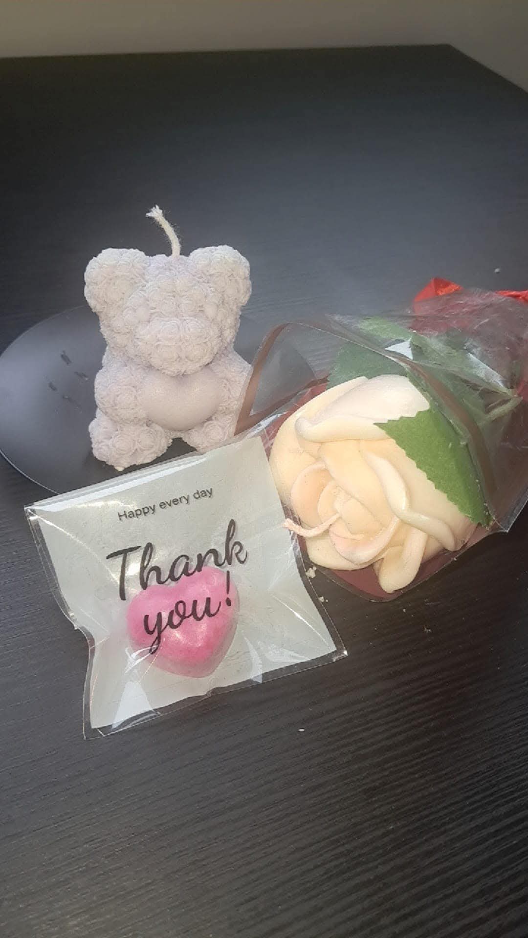 Rose Bear Candle