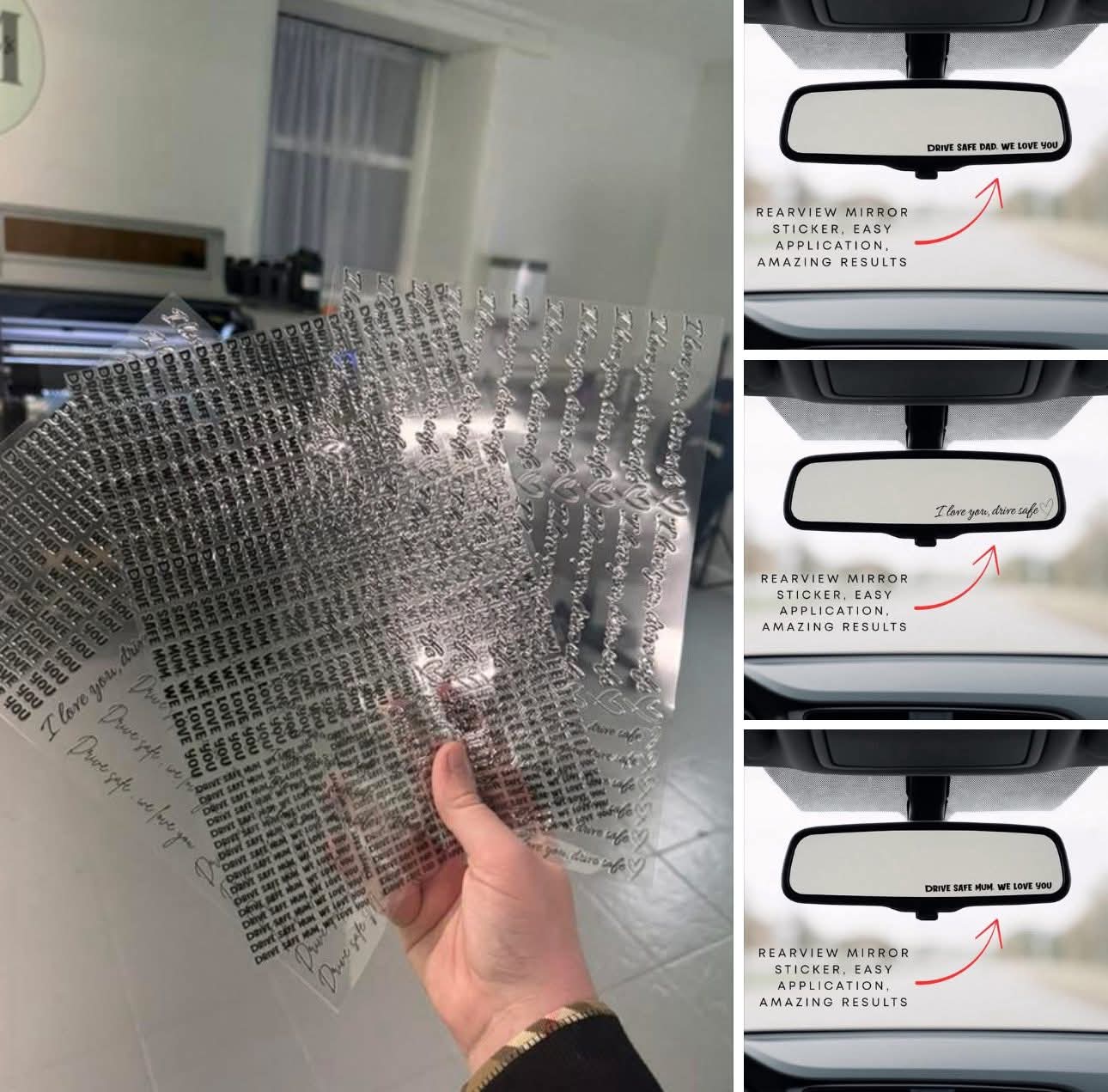 Rearview mirror stickers