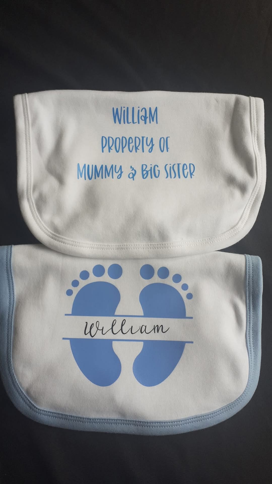 Personalised Babygrows, vests and bibs