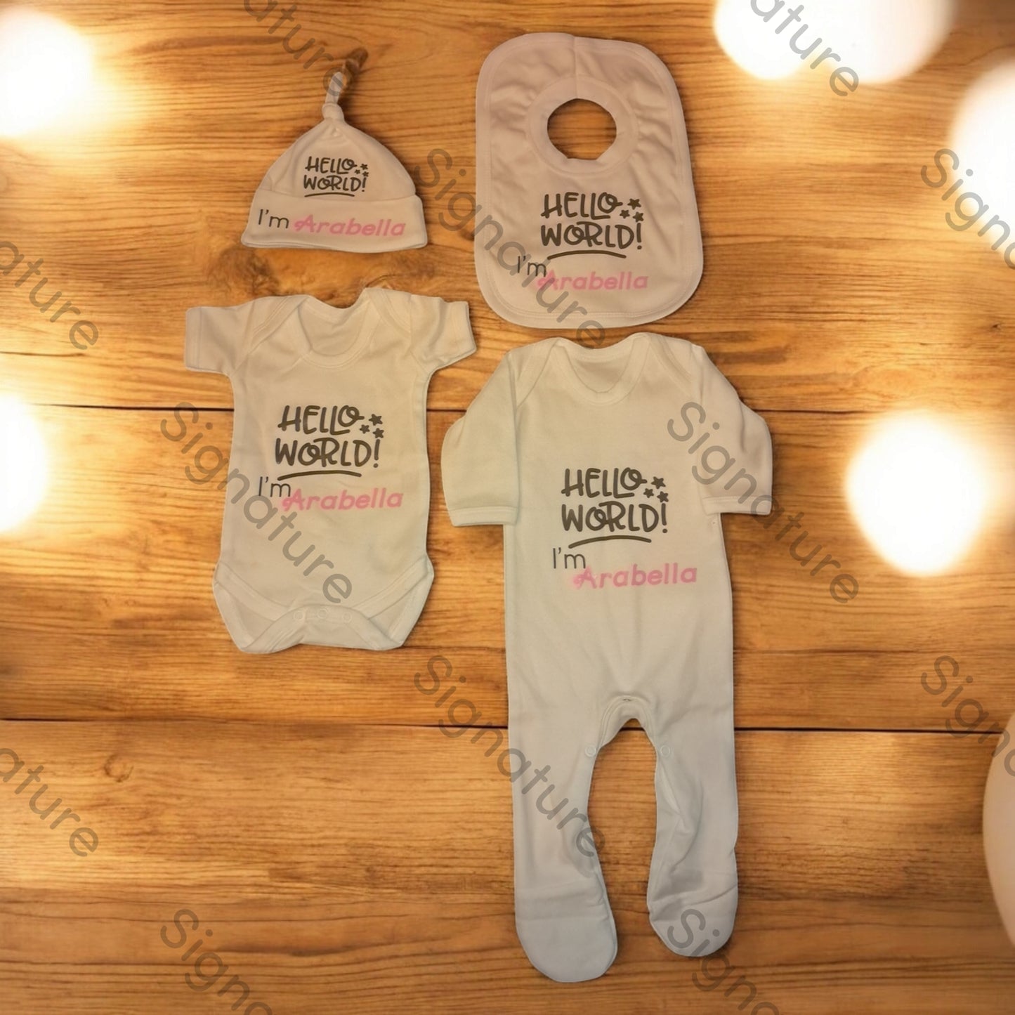 Personalised Babygrows, vests and bibs